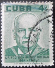 Selo postal de Cuba de 1958 Dr. Francisco Dominguez Roldan