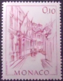 Selo postal de Mônaco de 1984 City hall