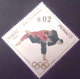Selo postal de Mônaco de 1984 Judokas