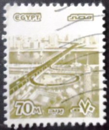 Selo postal do Egito de 1978 Bridge of October 6th