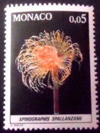 Selo postal de Mônaco de 1980 Mediterranean Fanworm