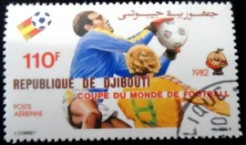 Selo postal do Djibouti de 1982 Soccer Player