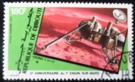 Selo postal do Djibouti de 1982 Viking 1 Mars Landing