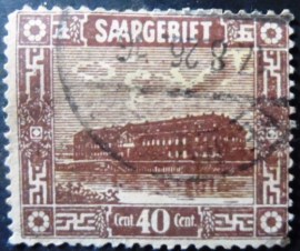 Selo postal da Alemanha Saarland de 1922 Pottery Mettlach