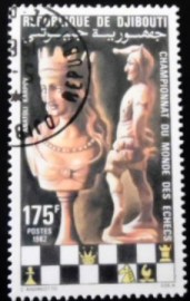 Selo postal do Djibouti de 1982 Queen, Pawn