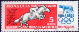 Selo postal da Mongólia de 1960 Horse Riding