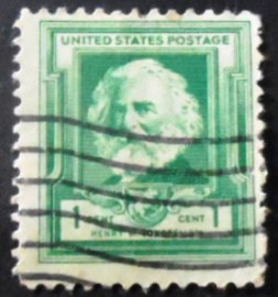 Selo postal dos Estados Unidos de 1940 Henry Wadsworth Longfellow