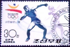 Selo postal da Coréia do Norte de 1991 Shot-put
