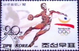 Selo postal da Coréia do Norte de 1991 Discus Throw