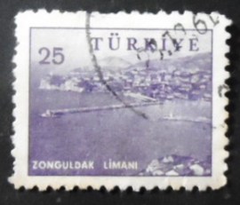 Selo postal da Turquia de 1960 Zonguldak Harbor 25
