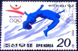 Selo postal da Coréia do Norte de 1992 High jump
