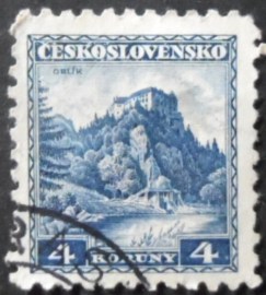 Selo postal da Tchecoslováquia de 1932 Orlík Castle