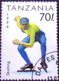 Selo postal da Tanzânia de 1994 Skating