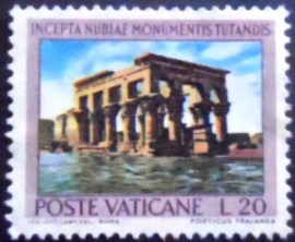 Selo postal do Vaticano de 1964 Philae Temple