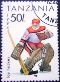 Selo postal da Tanzânia de 1994 Ice Hockey