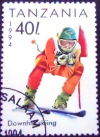 Selo postal da Tanzânia de 1994 Downhill Skiing