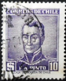 Selo postal do Chile de 1956 Francisco Antonio Pinto