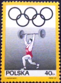 Selo postal da Polônia de 1969 Weightlifting