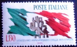 Selo postal da Itália de 1965 City martyrs