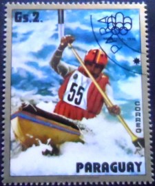 Selo postal do Paraguai de 1975 Whitewater Canoeing