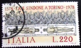 Selo postal da Itália de 1978 Translation of the Holy Shroud