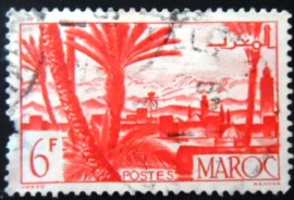 Selo postal do Marrocos de 1947 Marrakesh