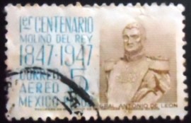 Selo postal do México de 1947 Antonio de León