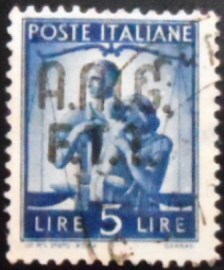 Selo postal da Itália-Trieste de 1947 Work Justice and Family 5