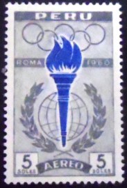 Selo postal do Peru de 1961 Olympic Games ROMA