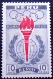 Selo postal do Peru de 1961 Olympic Games ROMA