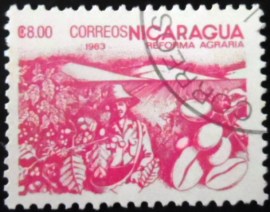 Selo postal da Nicarágua de 1983 Coffee