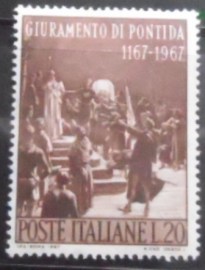 Selo postal da Itália de 1970 The Adoration