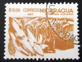 Selo postal da Nicarágua de 1983 Bananas