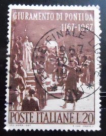 Selo postal da Itália de 1967 Oath of Pontida