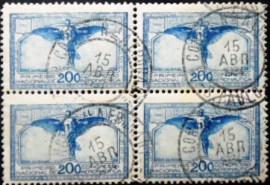 Quadra de selos Comemorativos emitidos no Brasil em 1934 - C 65 N