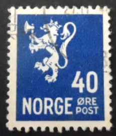 Selo postal da Noruega de 1946 Lion type II 40