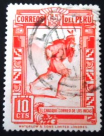 Selo postal do Peru de 1937 El Chasqui