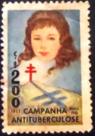 Selo postal Cinderela de 1956 campanha antituberculose