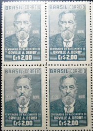 Quadra de selos postais de 1951 Orville A. Derby