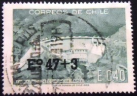 Selo postal do Chile de 1969 Rapel Hydroelectric Plant