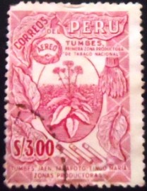 Selo postal do Peru de 1962 Tobacco-Plant of Tumbes