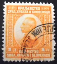 Selo postal do Estado dos Eslovenos de 1921 King Peter I