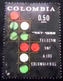 Selo postal da Colômbia de 1968 Signal lights