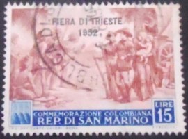 Selo postal de San Marino de 1952 Stampexhibition Triest 1952