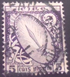 Selo postal do Eire de 1923 Sword of Light 5