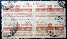 Quadra de selos postais do Brasil de 1966 Missão Artística Francesa