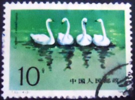 Selo postal da China de 1983 Tundra Swan