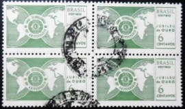 Quadra de selos postais do Brasil de 1967 Lions Club