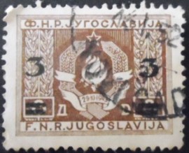 Selo postal da Iugoslávia de 1949 Coats Of Arms overprint