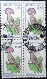 Quadra de selos postais do Brasil de 1968 Papa-mosca